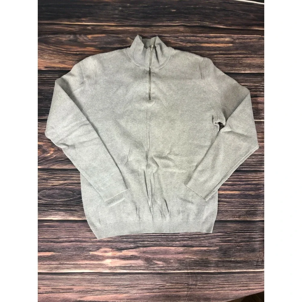 Asos Mens Size Medium Gray 1/4 Zip Long Sleeve Sweater‎ Top Collared